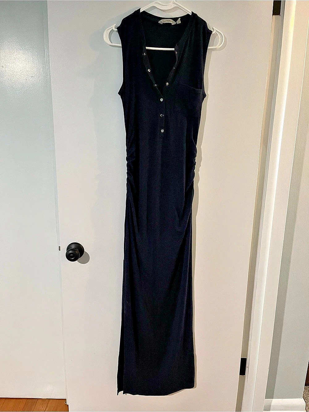 Athleta Signature Rib Maxi Dress Navy Blue XS Like New